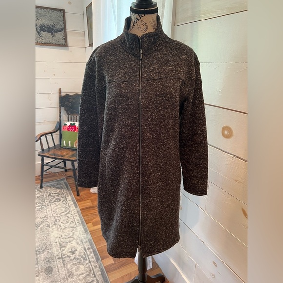 Banana Republic women’s heathered gray Zip-Up sweatshirt Jacket, size large, EUC - Picture 1 of 10